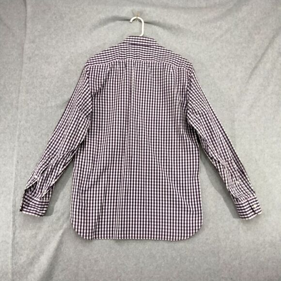 J Crew 80's 2-Ply Shirt Mens M 15 - 15.5 Purple Check Haberdashery Button Down - Picture 9 of 12